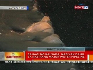 BT: Bahagi ng kalsada, nabiyak dahil sa nasirang major water pipeline