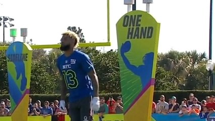 Odell Beckham competes in Skills Hands Competition