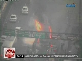 24 Oras: Pampasaherong bus, nagliyab sa EDSA