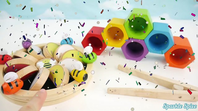 Learning Видео для детей дошкольного возраста Узнайте цвета, подсчитывая, цвет меняющегося игрушка Пчелы Улей Changers