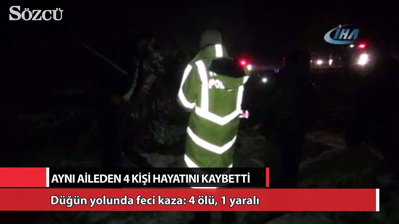 Düğün yolunda feci kaza: 4 ölü, 1 yaralı