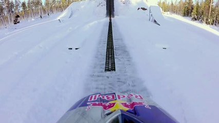 Hucking a Massive Double Backflip on a Snowmobile - Daniel Bodin POV