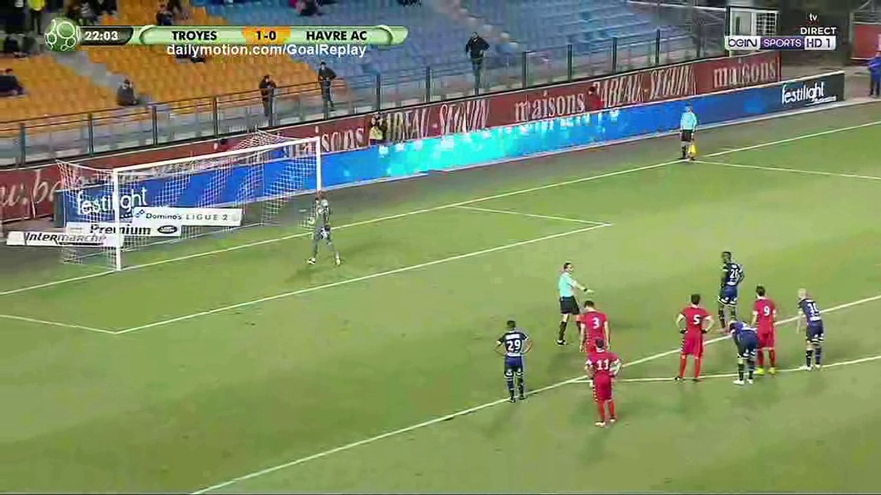Adama Niane second penalty Goal HD - Troyes 2 - 0 Le Havre - 27.01.2017