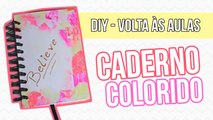 DIY - Volta às aulas - Caderno Colorido
