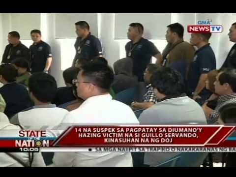 SONA: 14 na suspek sa pagpatay sa diumano'y hazing victim na si Guillo Servando, kinasuhan na ng DOJ
