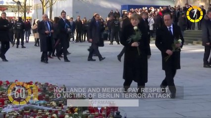 In 60 Seconds: Hollande and Merkel Pay Respects to Victims of Berlin Attack