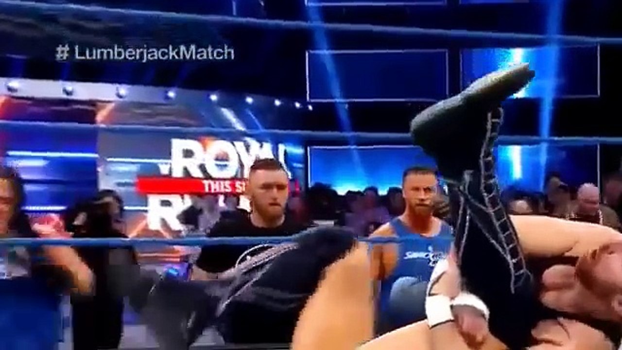 Dean Ambrose vs The Miz Lumberjack   wwe smackdown 24 january 2017