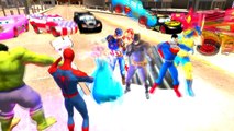 Spiderman Nursery Rhymes Songs with Lightning Mcqueen Cars Marvel and Justice League Superheroes