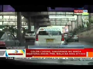 BT: Color coding, sinuspinde ng MMDA ngayong araw