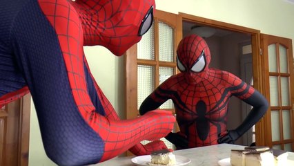 Spider-Man and Spider-Girl in real life vs. Venom Crazy Food 2016