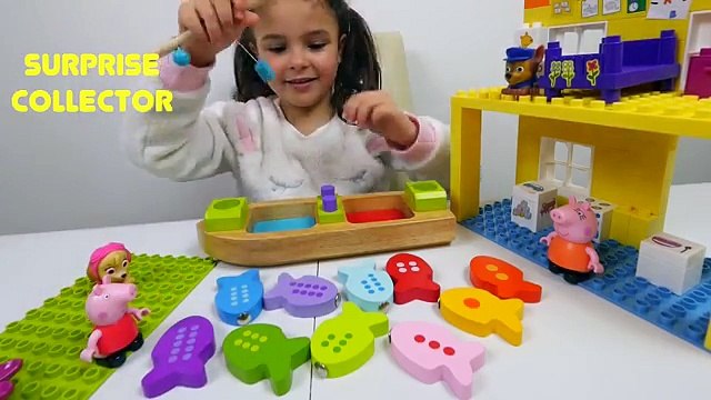 Learn Counting Numbers Kids Number Toy Peppa Pig Fishing Game!