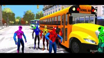 Wheels On The Bus Go Round And Round Spiderman Colors Nursery Rhymes | 3D Animation by DragiCars