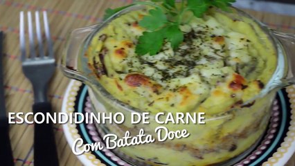 ESCONDIDINHO DE BATATA DOCE COM CARNE | RECEITA FIT |