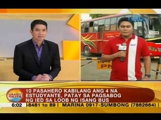 UB: 10 pasahero kabilang ang 4 na estudyante, patay sa pagsabog ng IED sa loob ng isang bus