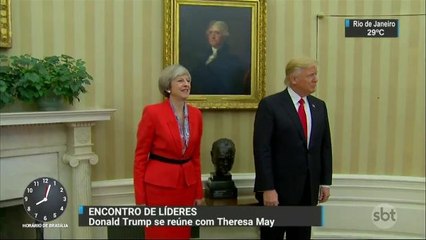Donald Trump se reúne com a primeira-ministra do Reino Unido
