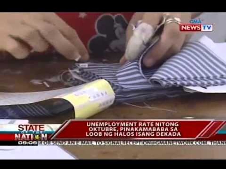 SONA: Unemployment rate nitong Oktubre, pinakamababa sa loob ng halos isang dekada