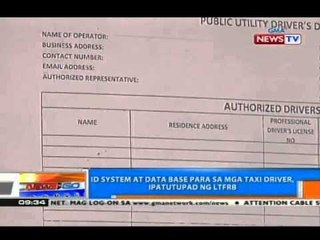 NTG: ID system at data base para sa mga taxi driver, ipatutupad ng LTFRB