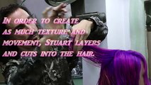 Neon hair dye, bright hair color with choppy layers for medium hair -  Stuart Phillips