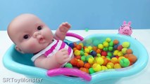 Baby Doll Bath Time Learn Colors Peppa Pig Play doh Kids Video