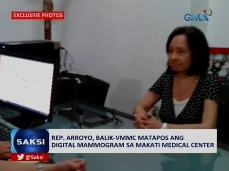 Saksi: Rep. Arroyo, balik-VMMC matapos ang digital mammogram sa Makati Medical Center