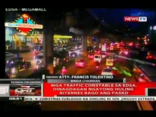 Mga traffic constable sa EDSA, dinagdagan ngayong huling Biyernes bago ang Pasko