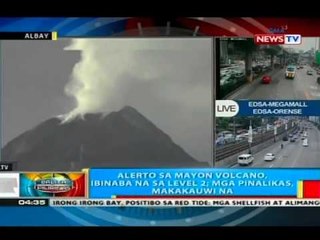 Alerto sa Mayon Volcano, ibinaba na sa level 2; mga pinalikas, makakauwi na