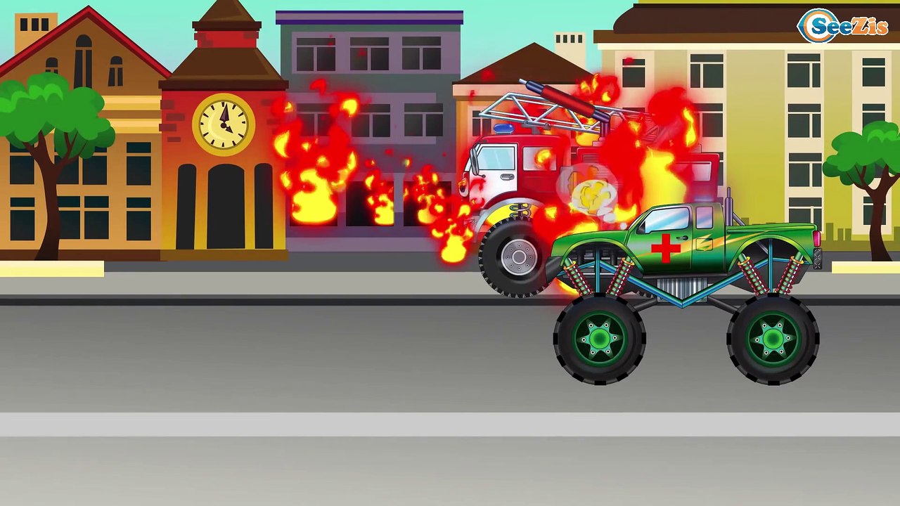 Polis arabası, Yarış arabası ve Vinç - Eğitici Çizgi Film - Akıllı Arabalar