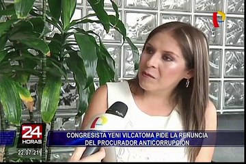 Congresista Yeni Vilcatoma pide la renuncia de procurador anticorrupción Amado Enco