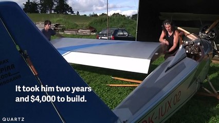 He built an airplane and cut his commute by seven minutes