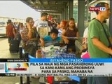 Pila sa NAIA ng mga pasaherong uuwi sa kani-kanilang probinsya para sa Pasko, mahaba na