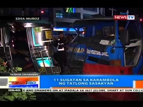 NTG: 11 sugatan sa karambola ng 3 sasakyan sa EDSA-Muñoz