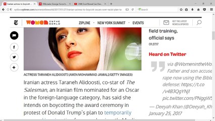 Iranian Actress to Boycott Oscars Over Trump