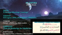 AL-FATIHA (Fatiha Suresi) reading PORTUGUESE, NORWEGIAN, POLISH, MARANAO, TURKISH meaning