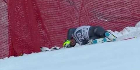 Crash Valentin Giraud Moine - Garmisch Partenkirchen Downhill 2017