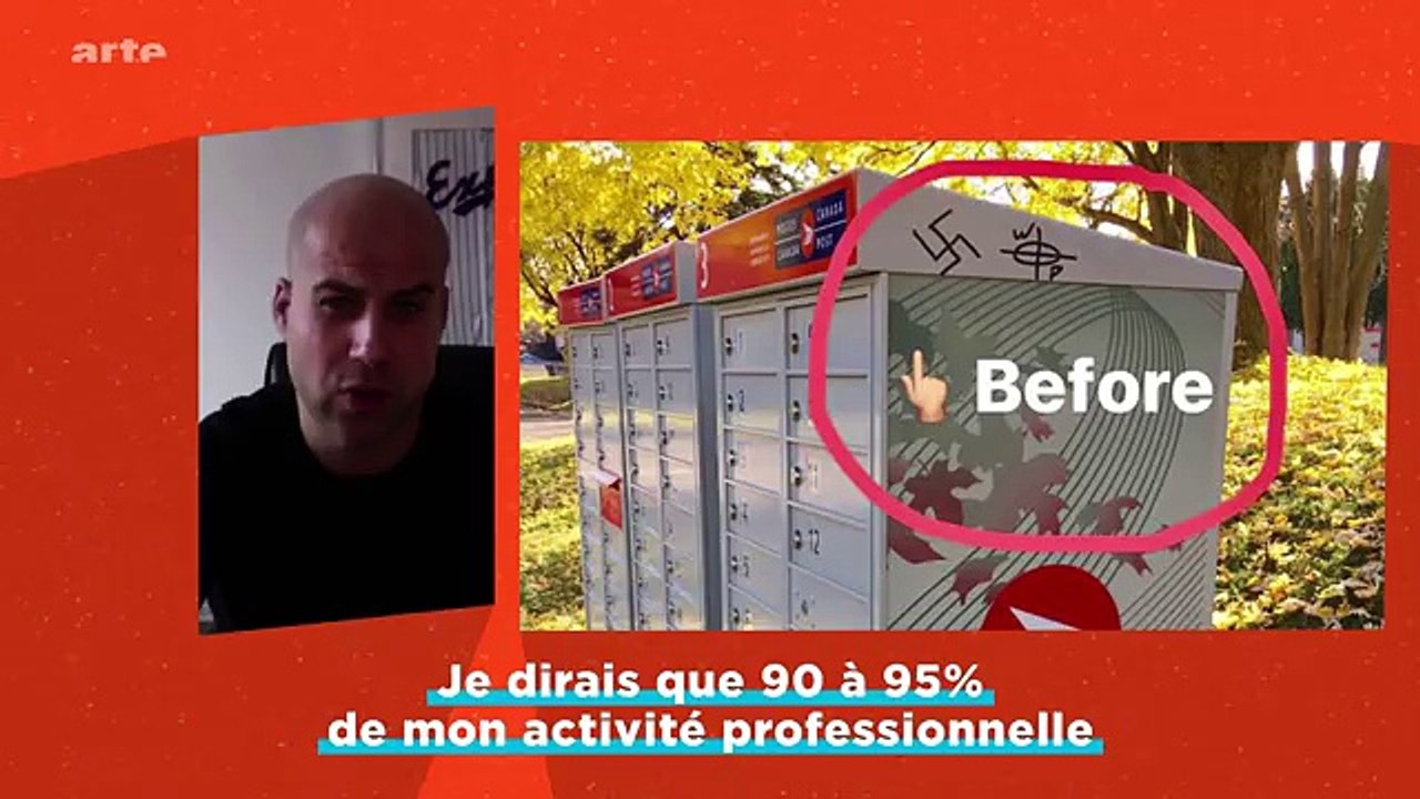 Ce nettoyeur professionnel enlève bénévolement les tags haineux des murs de Montréal !