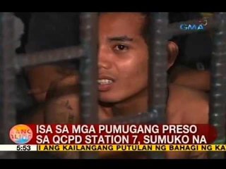 UB: Isa sa mga pumugang preso sa QCPD Station 7, sumuko na