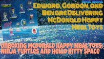 Edward, Gordon, and Ben are Delivering McDonald's Happy Meal Toys. Unboxing : Ninja Turtles and Hello Kitty Space