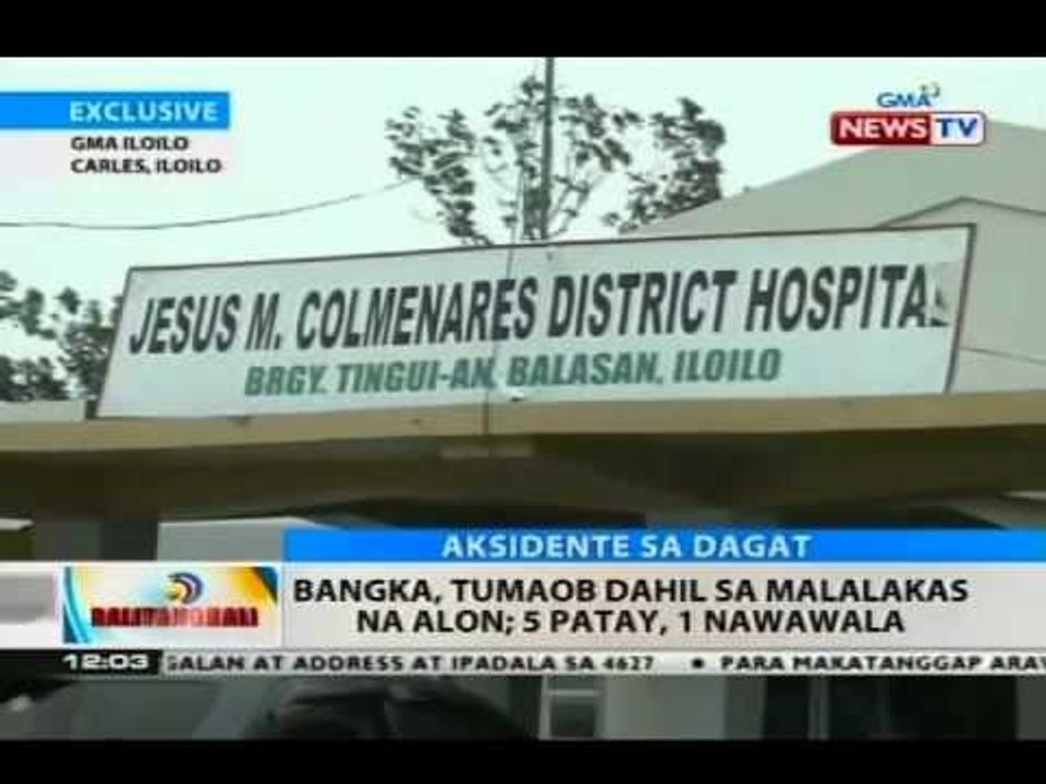 BT: Bangka, tumaob dahil sa malalakas na alon; 5 patay, 1 nawawala