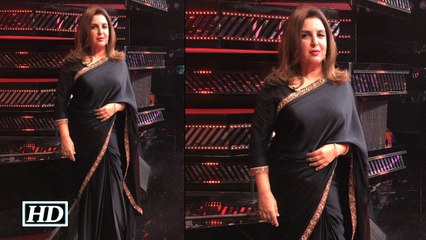 Farah Khan dons Black Saree | First Time on Indian Television