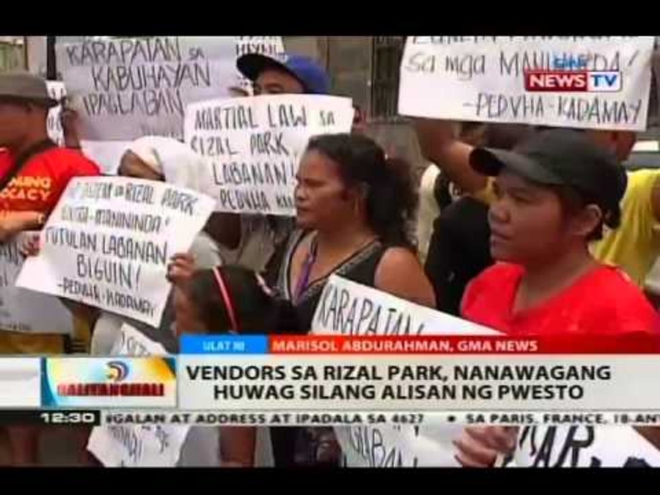 Vendors sa Rizal Park, nanawagang huwag silang alisin sa pwesto