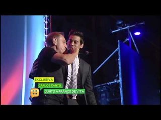 Carlos Rivera cantó en la plaza mayor en Madrid