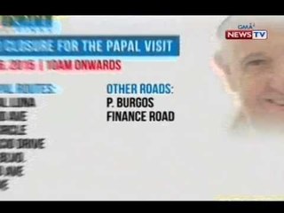 BP: Ilang kalsada na daraanan ng Papal convoy, isasara