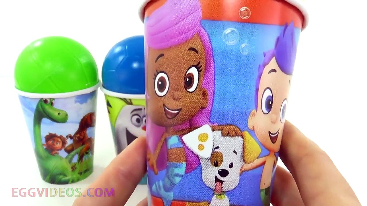 Spiderman Bubble Guppies Good Dinosaur Surprise Cups Barbie Finding Dory My Little Pony TMNT Toys