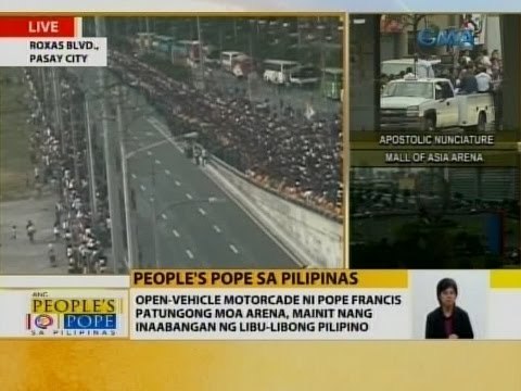 Open-vehicle motorcade ni Pope Francis, mainit nang inaabangan ng libu-libong Pilipino