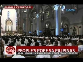 24Oras: Pope Francis, nagbiro sa umpisa ng kanyang homily sa Manila Cathedral
