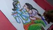 How to Draw Lord Krishna and Radha Color Drawing