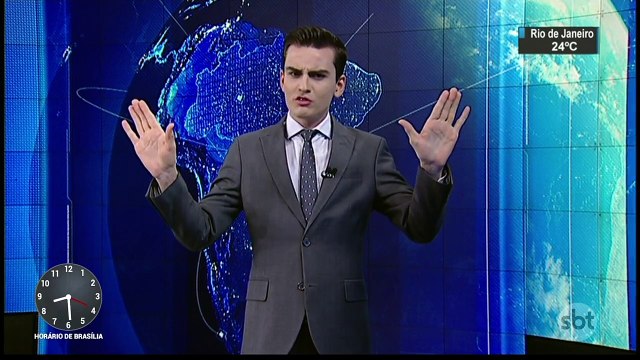 HD - Dudu Camargo fazendo Strip Tease no encerramento do SBT Notícias - 27-01-2017