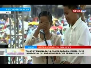 BT: Tinatayang nasa 24,000 kabataan, dumalo sa liturgical celebration ni Pope Francis sa UST