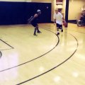 Justin Bieber playing basketball