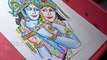 How to Draw Lord Radha Krishna Color Drawing